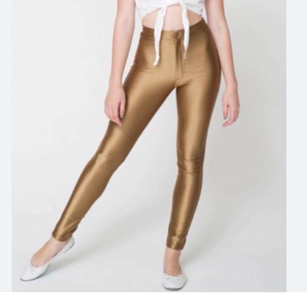 NWOT American Apparel Disco Pant - Gold